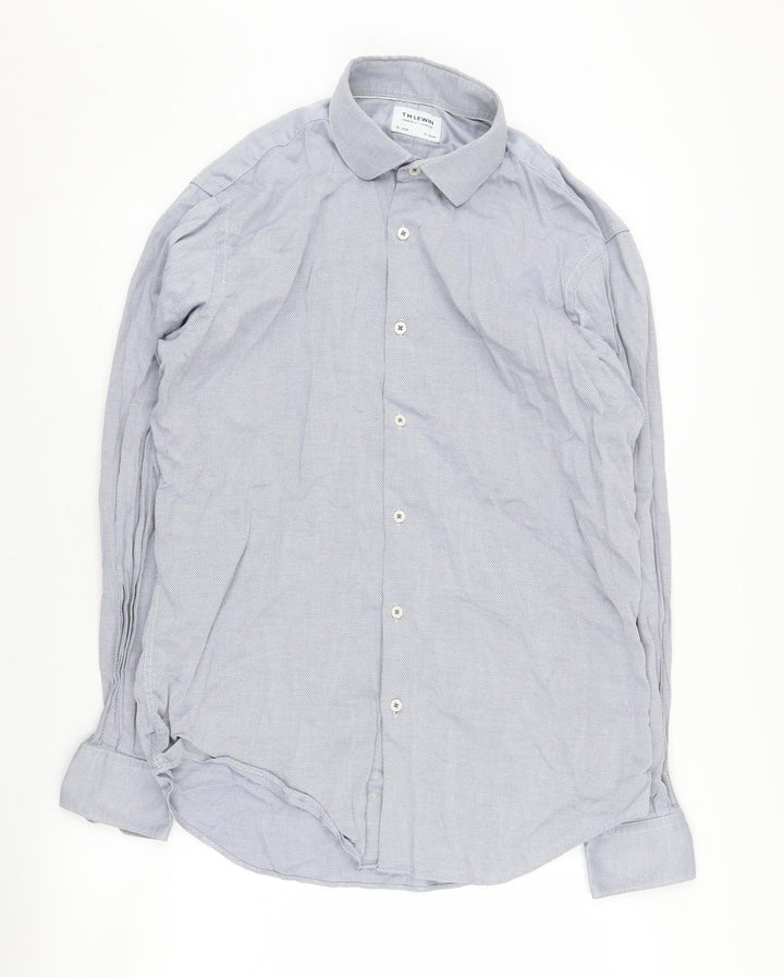 T.M. Lewin Men's Blue Long Sleeve Shirt, Size 16