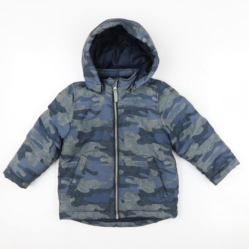 Name It Boys Camouflage Puffer Jacket, Multicoloured, 2-3 Years