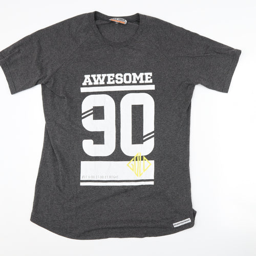 Gold Touch Men's Grey 90s XL Graphic T-Shirt