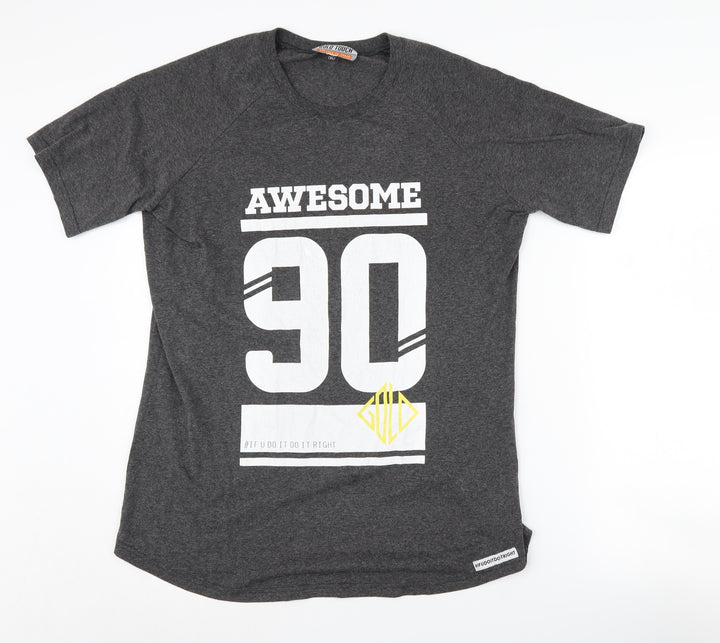 Gold Touch Men's Grey 90s XL Graphic T-Shirt