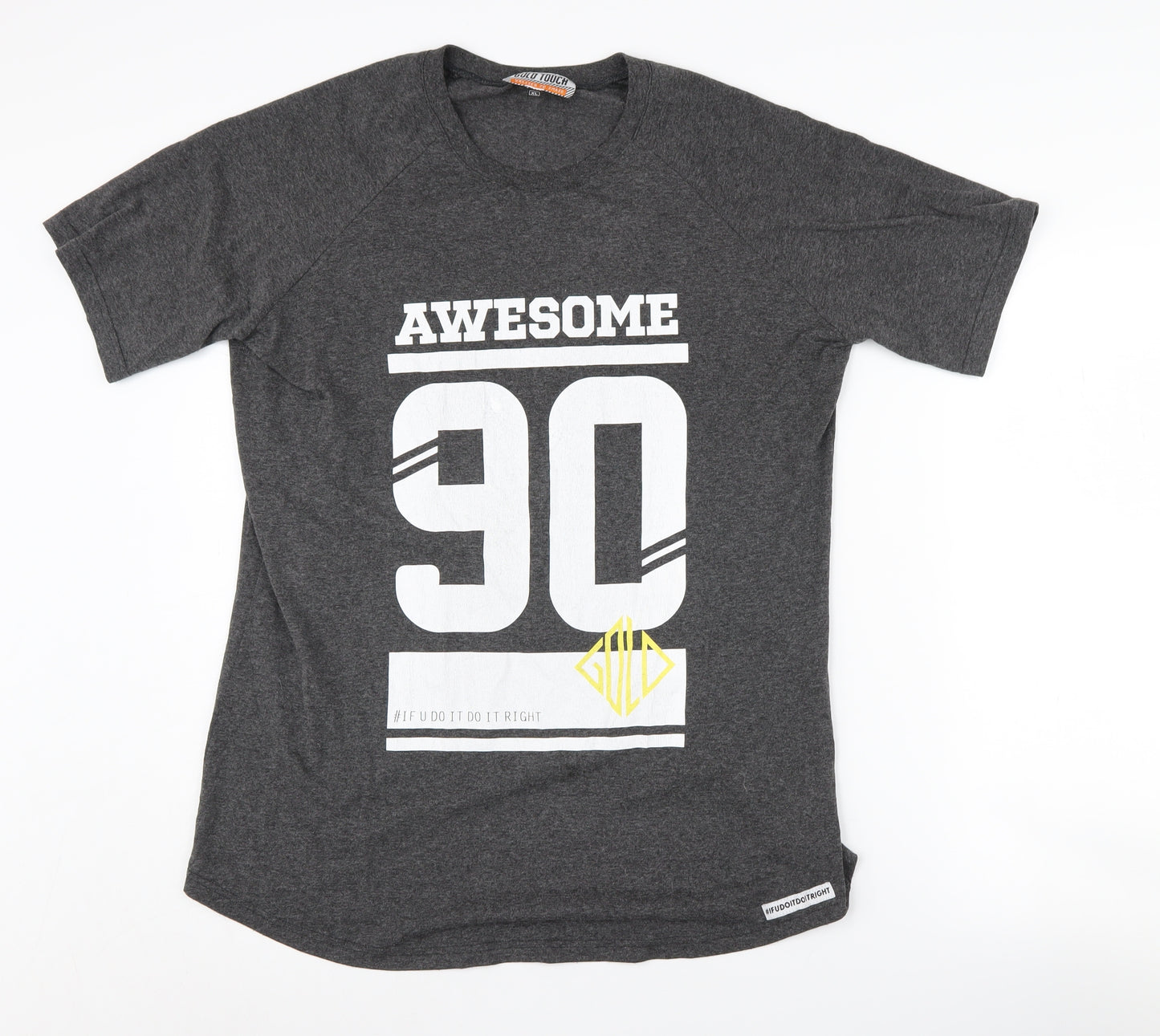 Gold Touch Men's Grey 90s XL Graphic T-Shirt