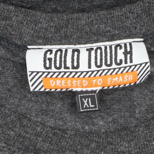 Gold Touch Men's Grey 90s XL Graphic T-Shirt