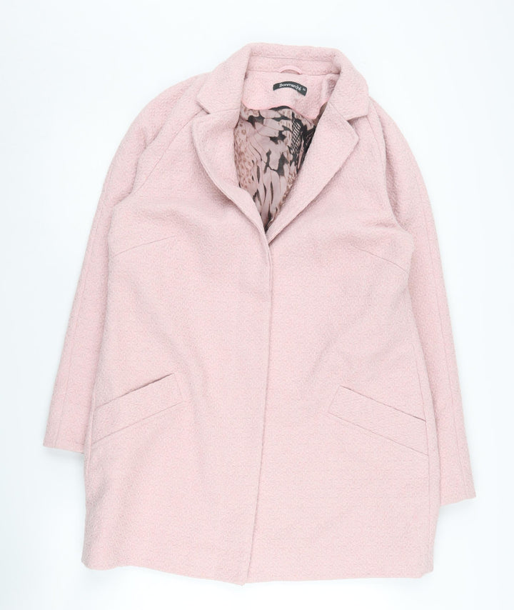 Bonmarché Women's Pink Mid-Length Coat Size 14