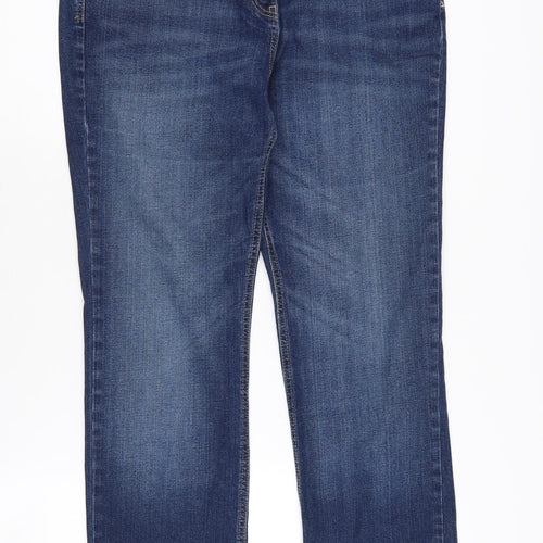 Marks and Spencer Women's Blue Straight-Leg Jeans Size 14