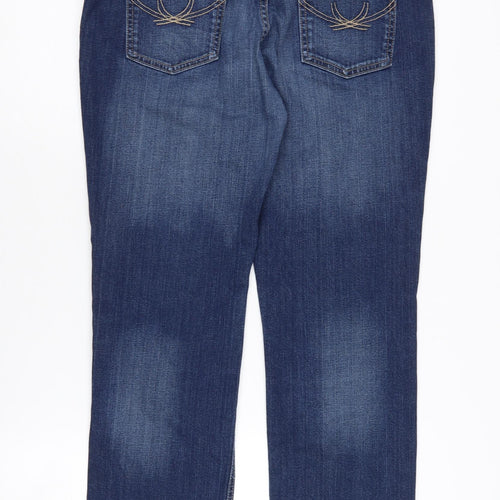 Marks and Spencer Women's Blue Straight-Leg Jeans Size 14