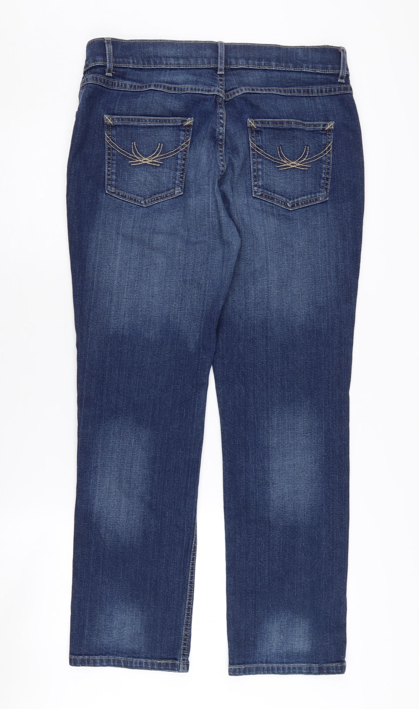 Marks and Spencer Women's Blue Straight-Leg Jeans Size 14
