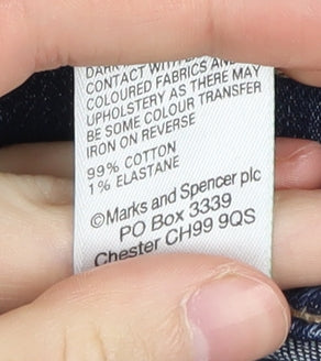 Marks and Spencer Women's Blue Straight-Leg Jeans Size 14