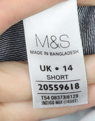 Marks and Spencer Women's Blue Straight-Leg Jeans Size 14