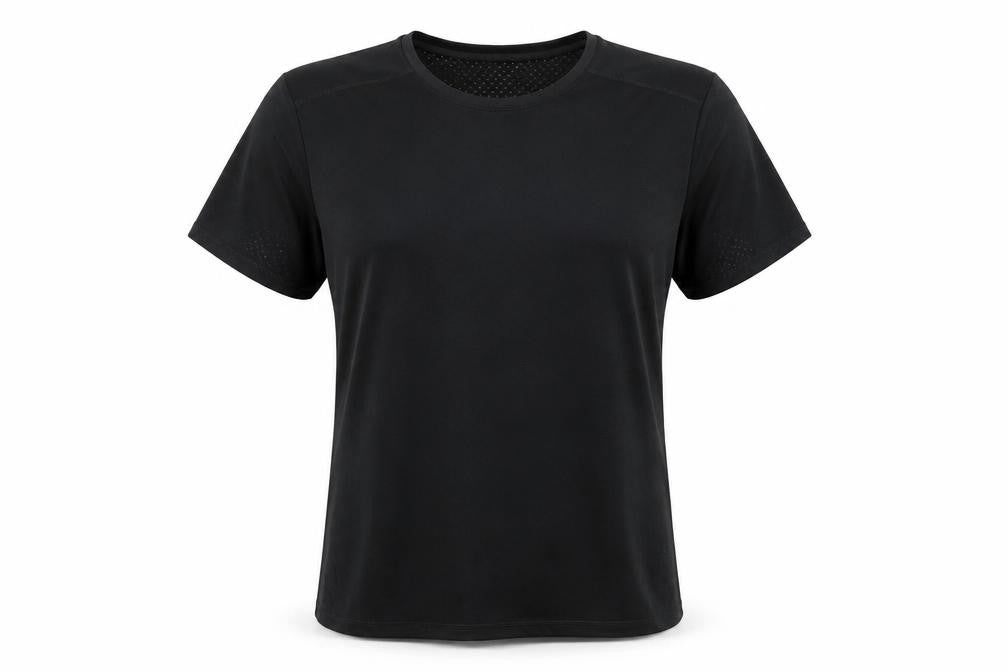 Front view of Zella unisex black t-shirt l - athletic fit