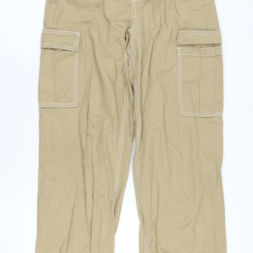 H&M Women Beige Cargo Trousers Size 6, Casual Style