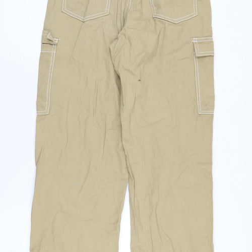 H&M Women Beige Cargo Trousers Size 6, Casual Style