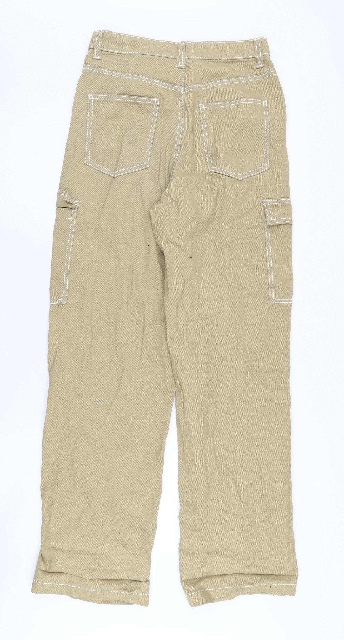 H&M Women Beige Cargo Trousers Size 6, Casual Style