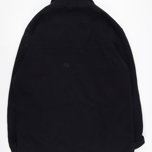 Jaeger Men's Black Wool Overcoat Lined Long Coat