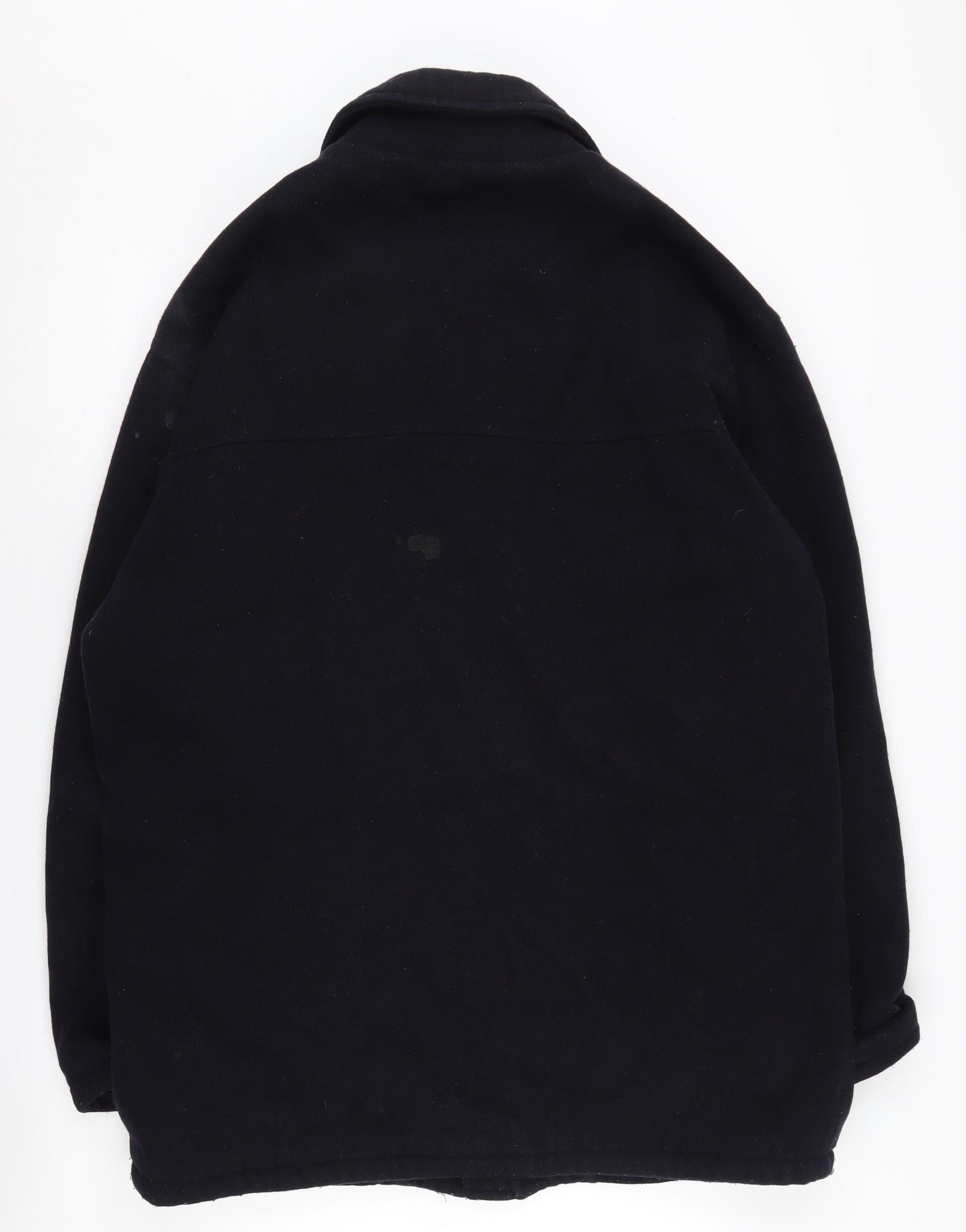 Jaeger Men's Black Wool Overcoat Lined Long Coat