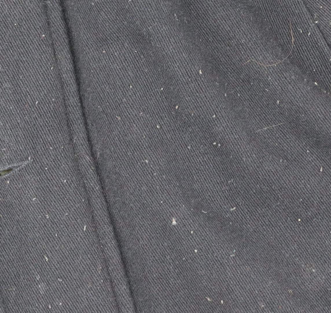 Jaeger Men's Black Wool Overcoat Lined Long Coat