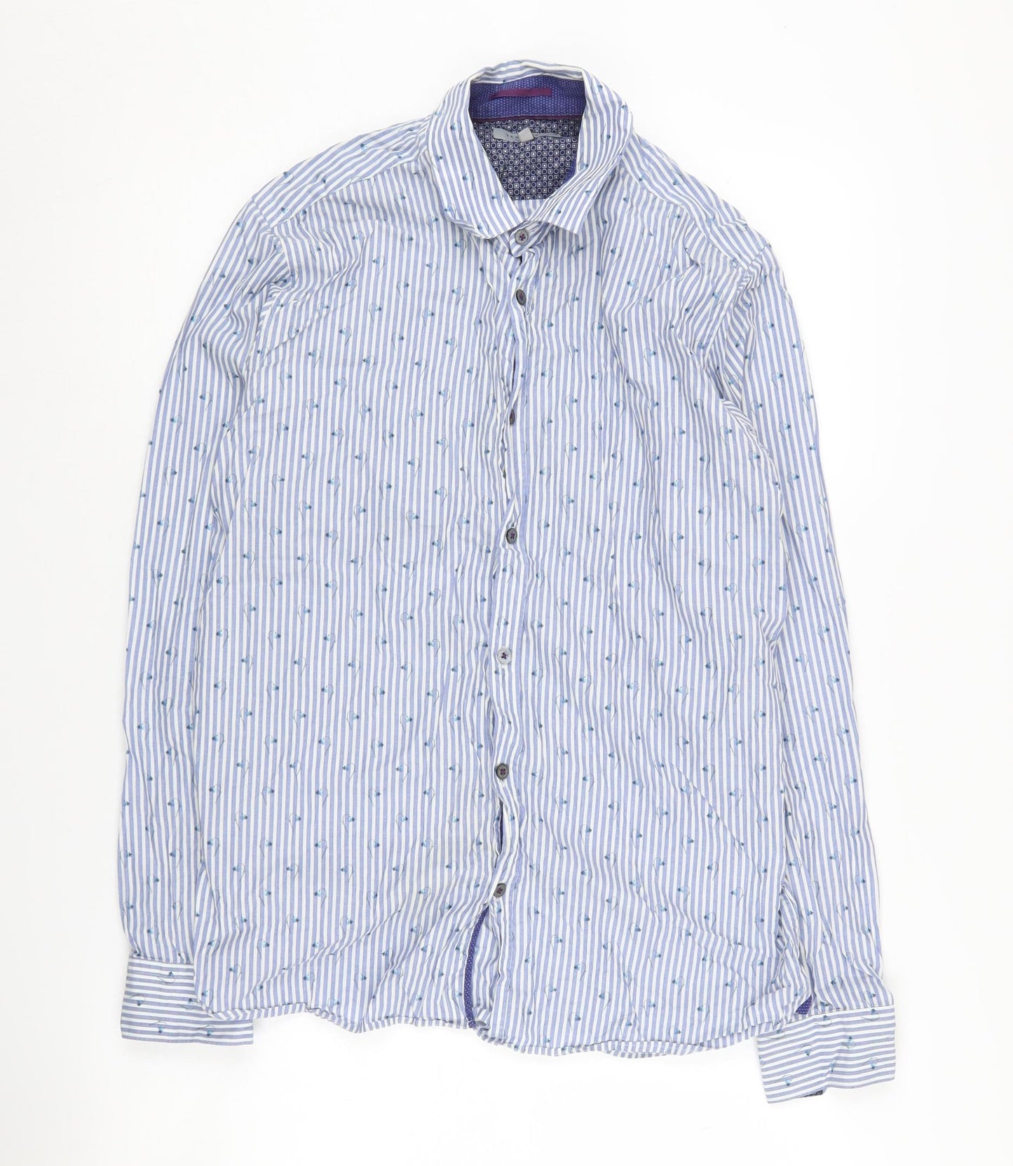 Ted Baker Men's Blue Striped Button-Up Shirt M