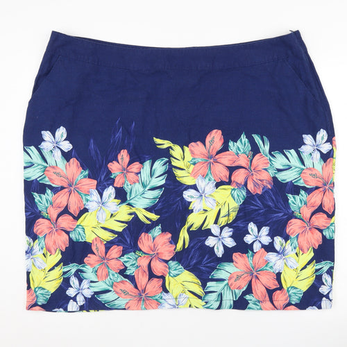 Bonmarché Women's Multicoloured Floral Skirt, Size 24