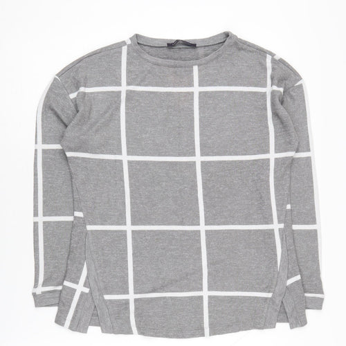 Marks and Spencer Grey Check Pullover Jumper Women Size 10