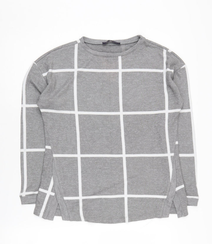 Marks and Spencer Grey Check Pullover Jumper Women Size 10