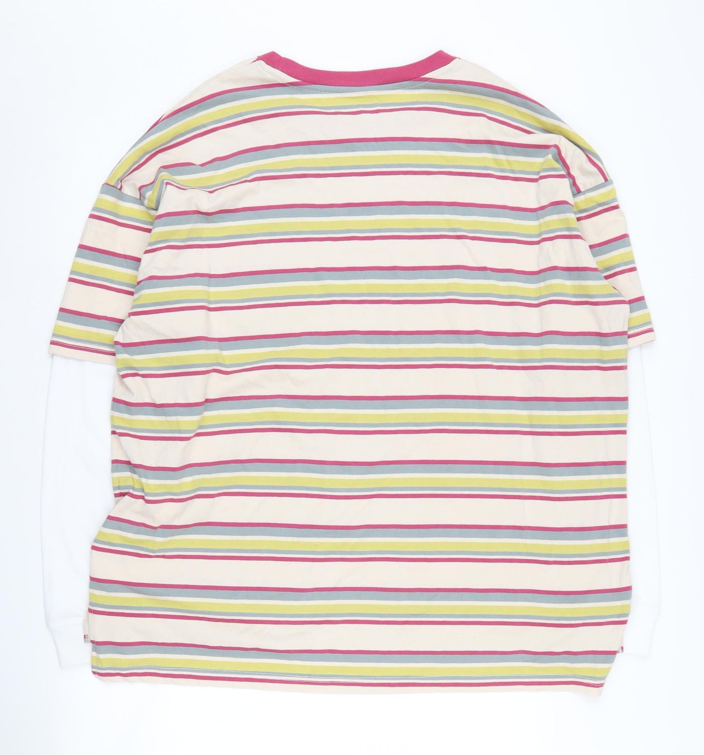 BoohooMAN Men's Multicoloured Striped T-Shirt M