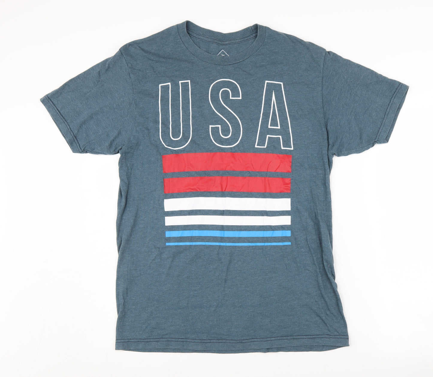 Well Worn Men's Blue USA Graphic T-Shirt, Medium