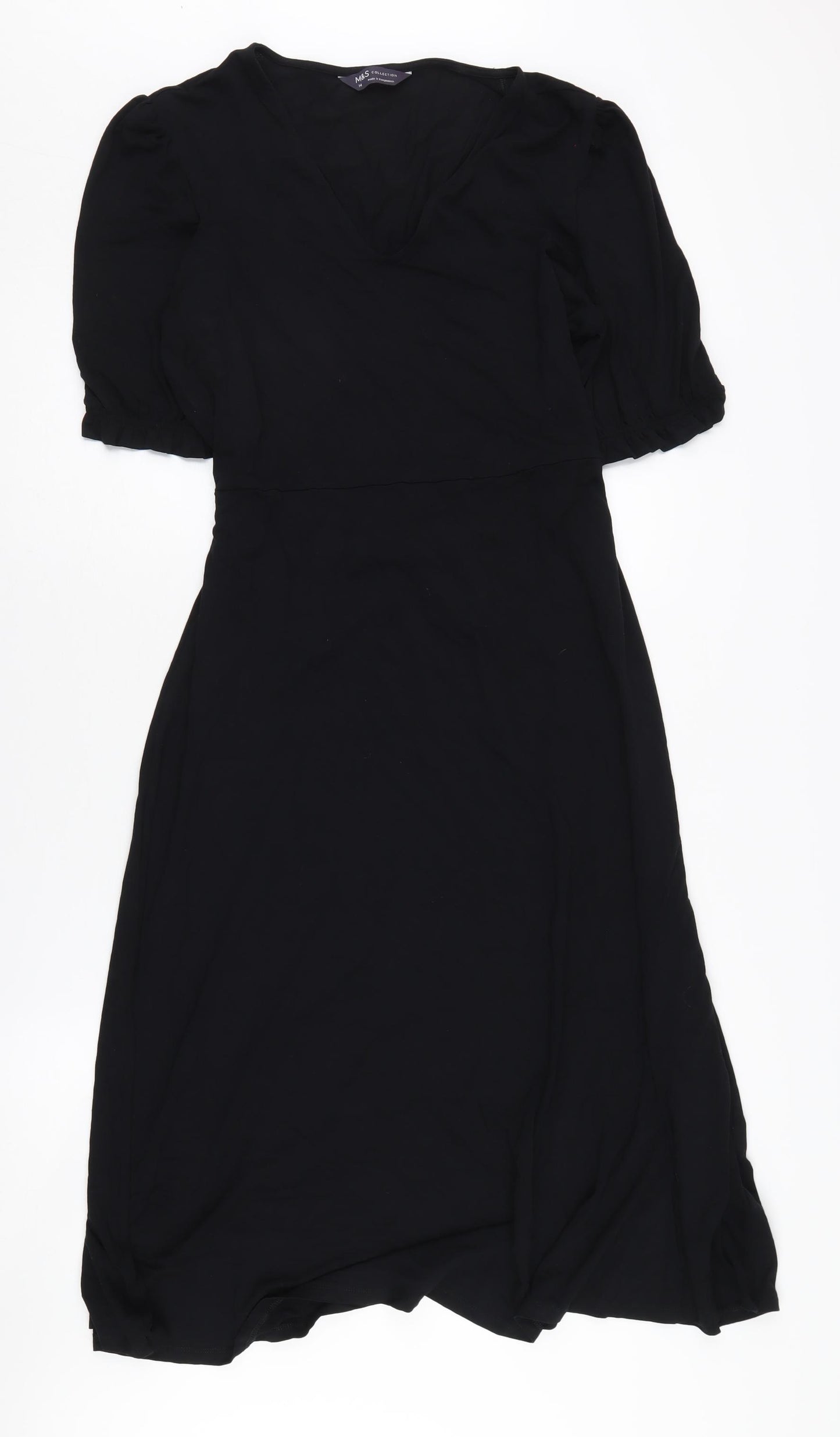 Marks and Spencer Women's Black V-Neck Dress Size 14
