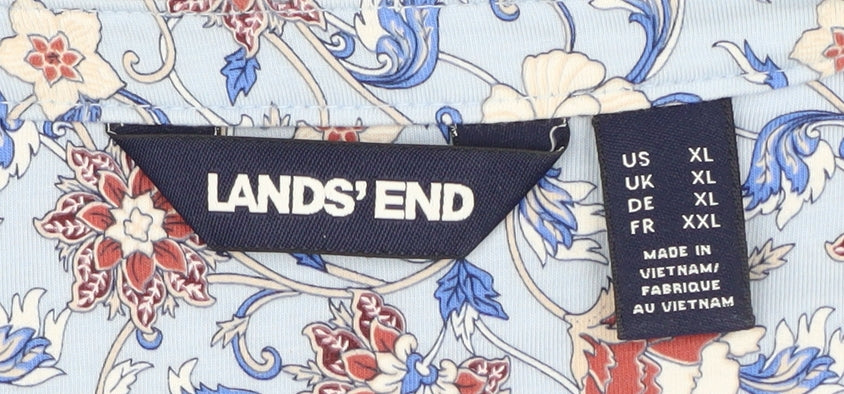 Lands' End Women's Multicoloured Floral Tunic Blouse XL