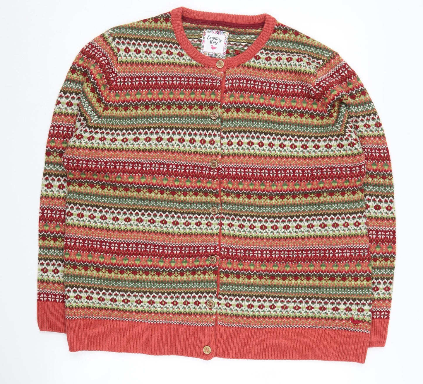 Country Rose Women's Multicoloured Fair Isle Cardigan XL