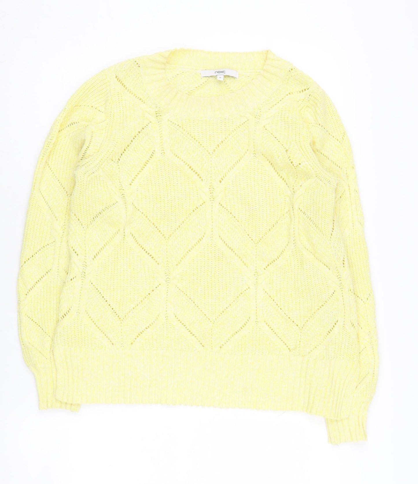 Next Women's Yellow Geometric Jumper Size 12