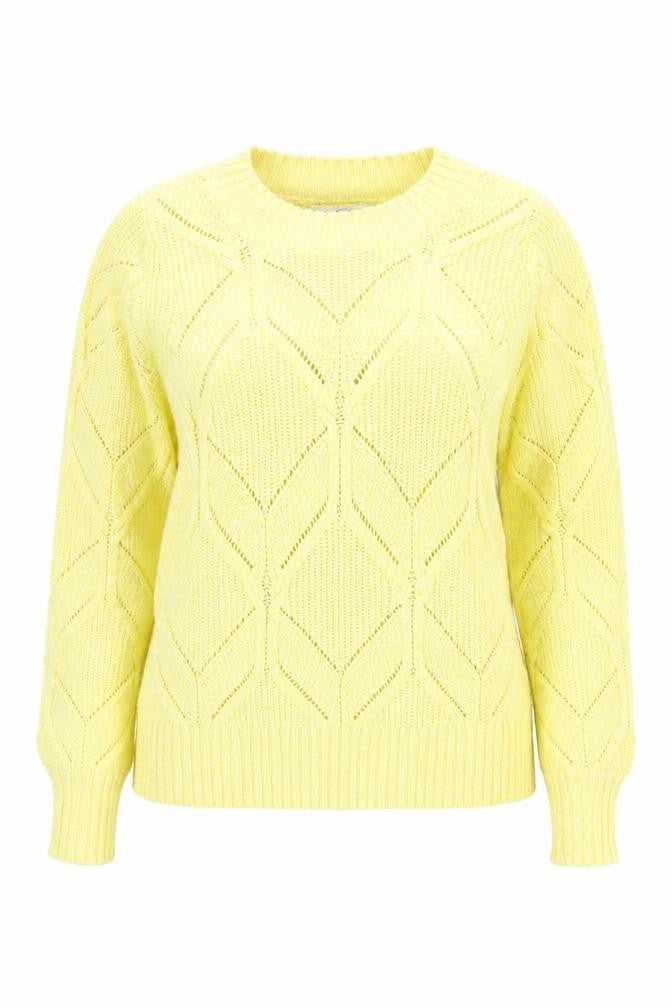 Front view of Next Women's Yellow Geometric Jumper, size 12