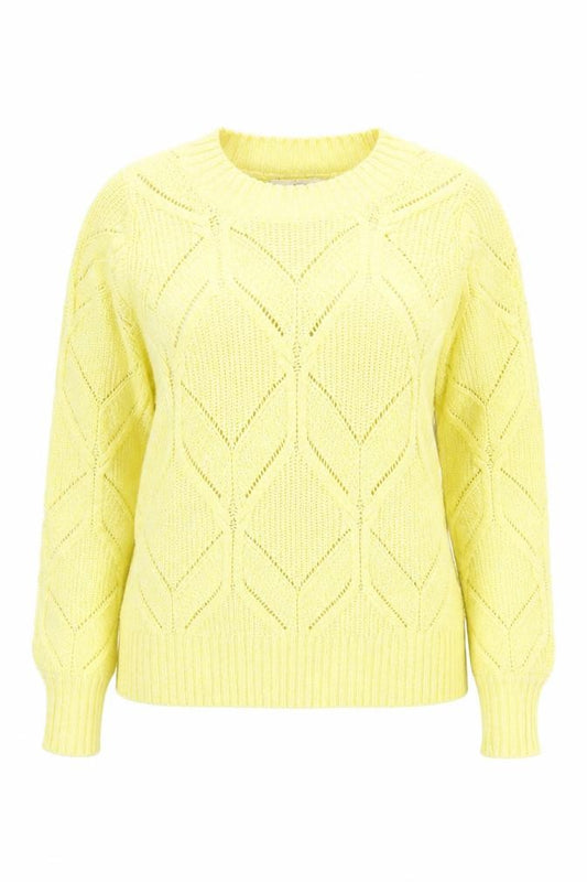 Front view of Next Women's Yellow Geometric Jumper, size 12