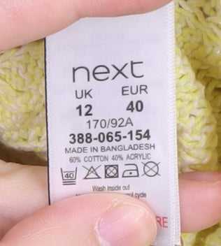 Next Women's Yellow Geometric Jumper Size 12