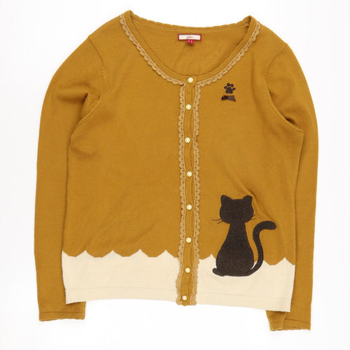 Joe Browns Women's Brown Cat Cardigan Size 14