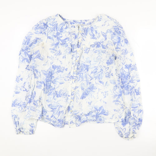 GAP Women's Blue Floral Blouse Size 10