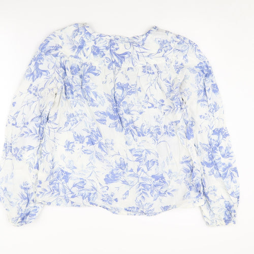 GAP Women's Blue Floral Blouse Size 10