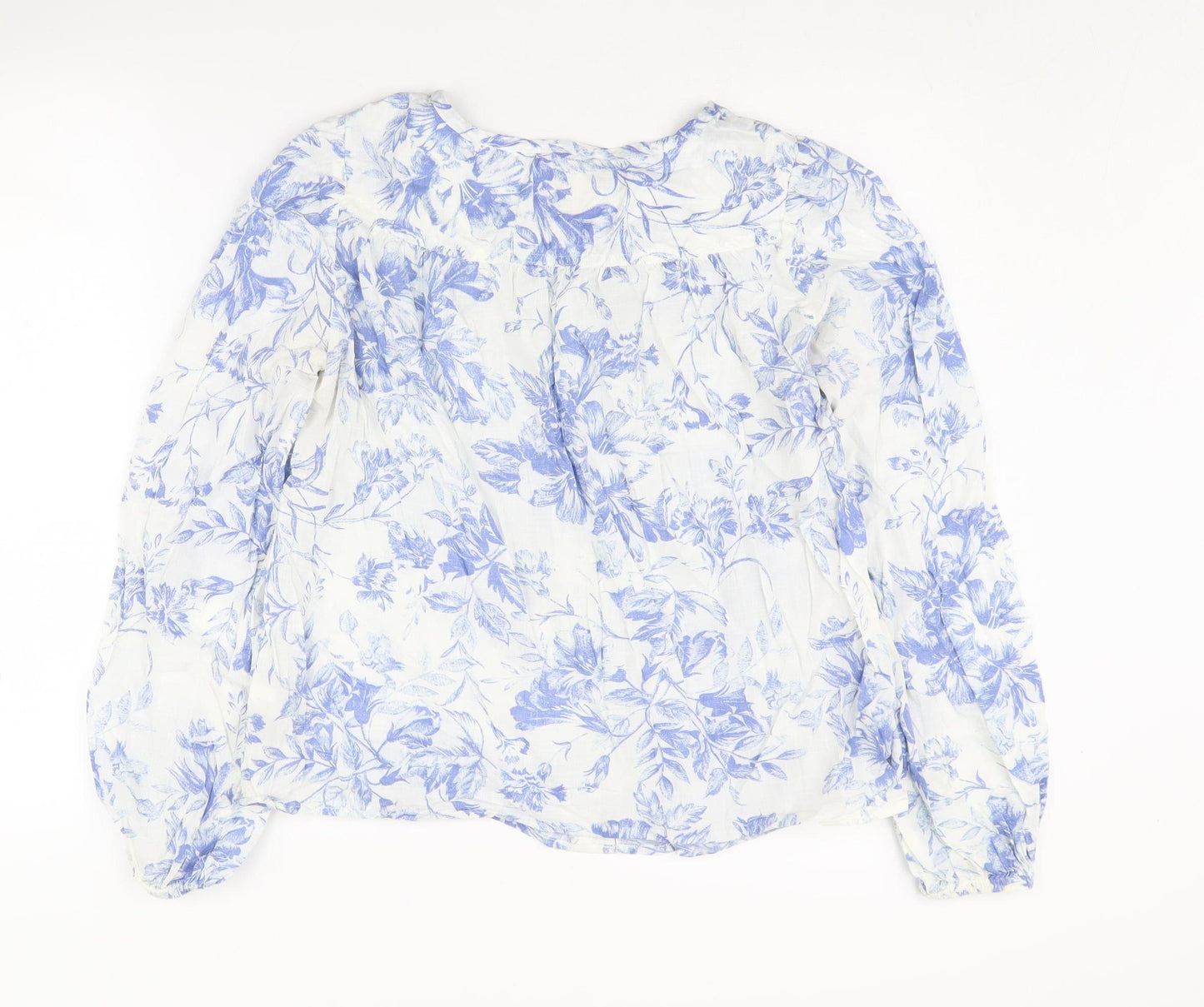 GAP Women's Blue Floral Blouse Size 10