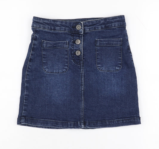 John Lewis Girls Blue Denim Skirt, 7 Years, Straight Style