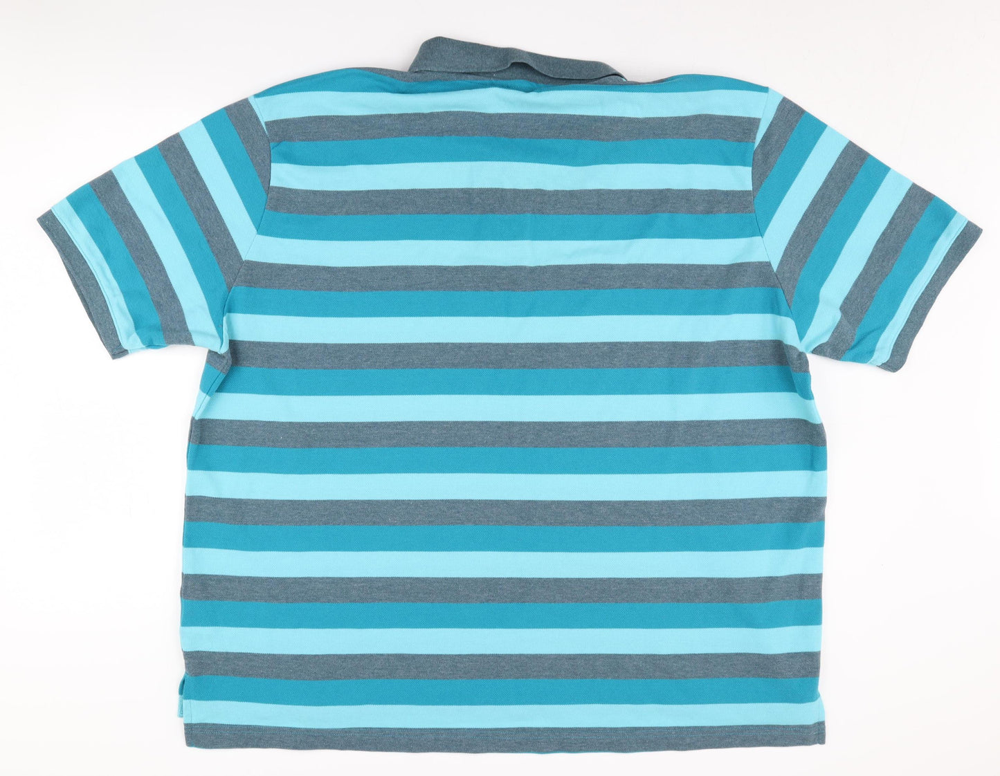 Slazenger Men's Blue Striped Polo, Size 2XL