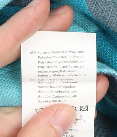 Slazenger Men's Blue Striped Polo, Size 2XL