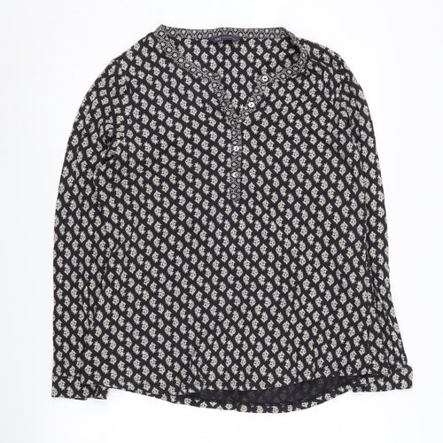 Marks and Spencer Women's Black Floral Blouse Size 16