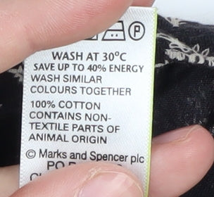 Marks and Spencer Women's Black Floral Blouse Size 16