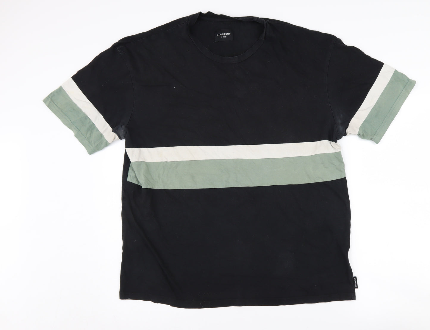 D/Struct Men's XL Black Colourblock T-Shirt