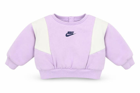 Front view of Nike unisex baby purple jumper 0-3 months