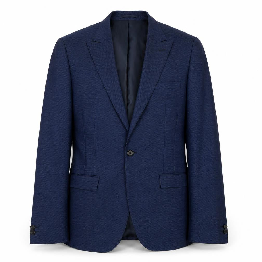 Front view of Moss London Men's Blue Blazer, size 40L