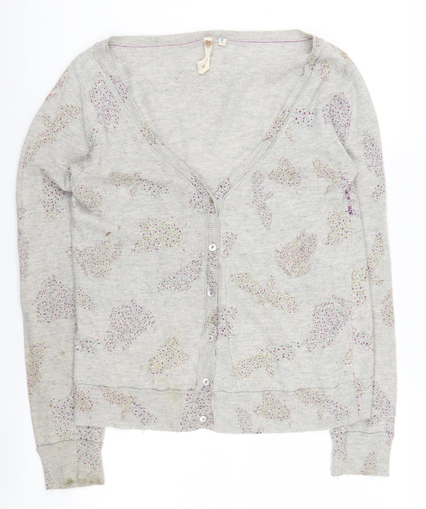 White Stuff Women's Grey Floral Cardigan Size 10
