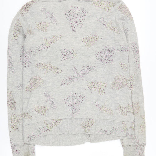 White Stuff Women's Grey Floral Cardigan Size 10