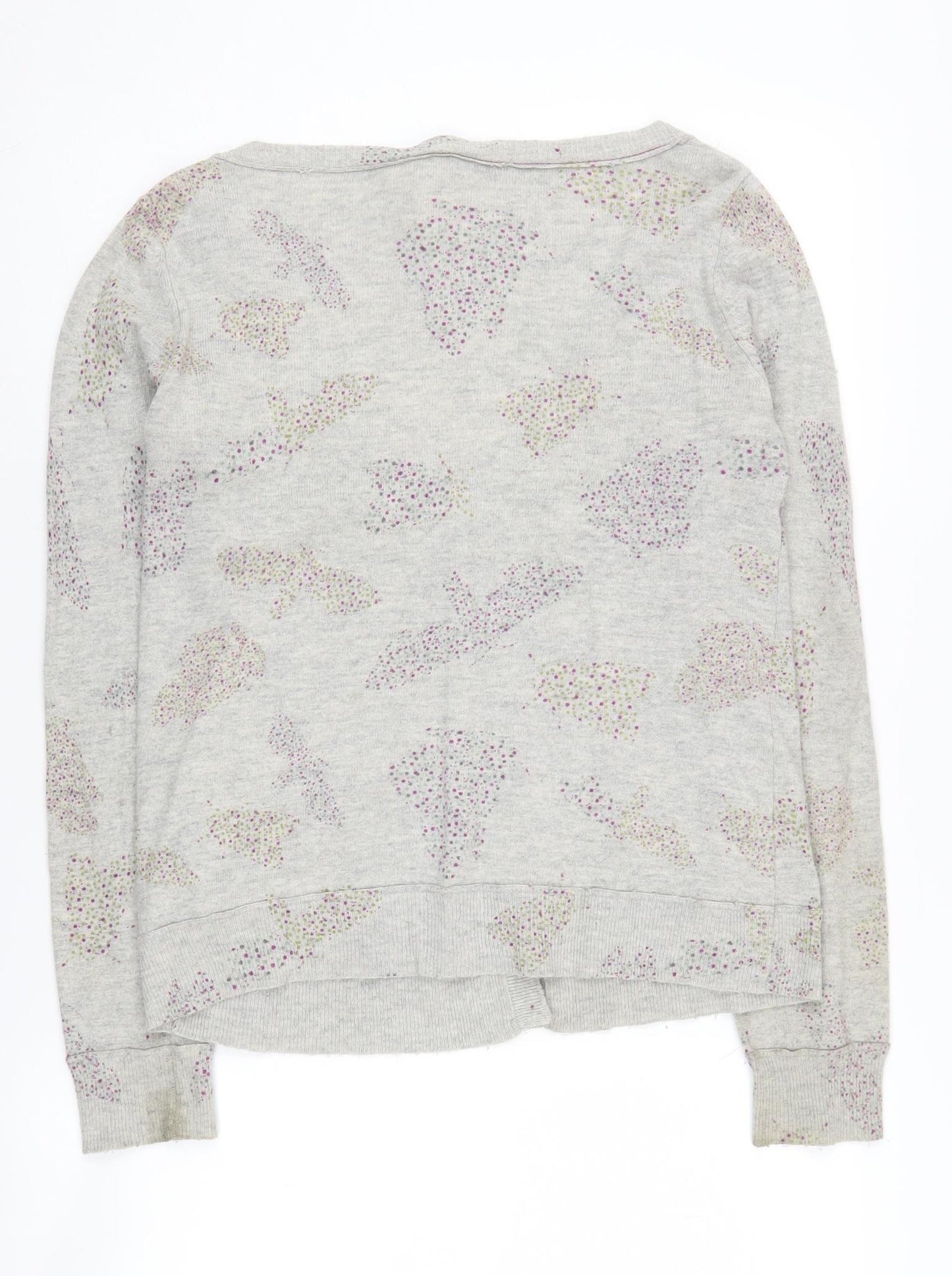 White Stuff Women's Grey Floral Cardigan Size 10