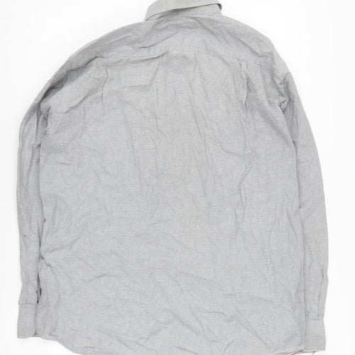 Marks and Spencer Men's Grey Long Sleeve Shirt Size 16