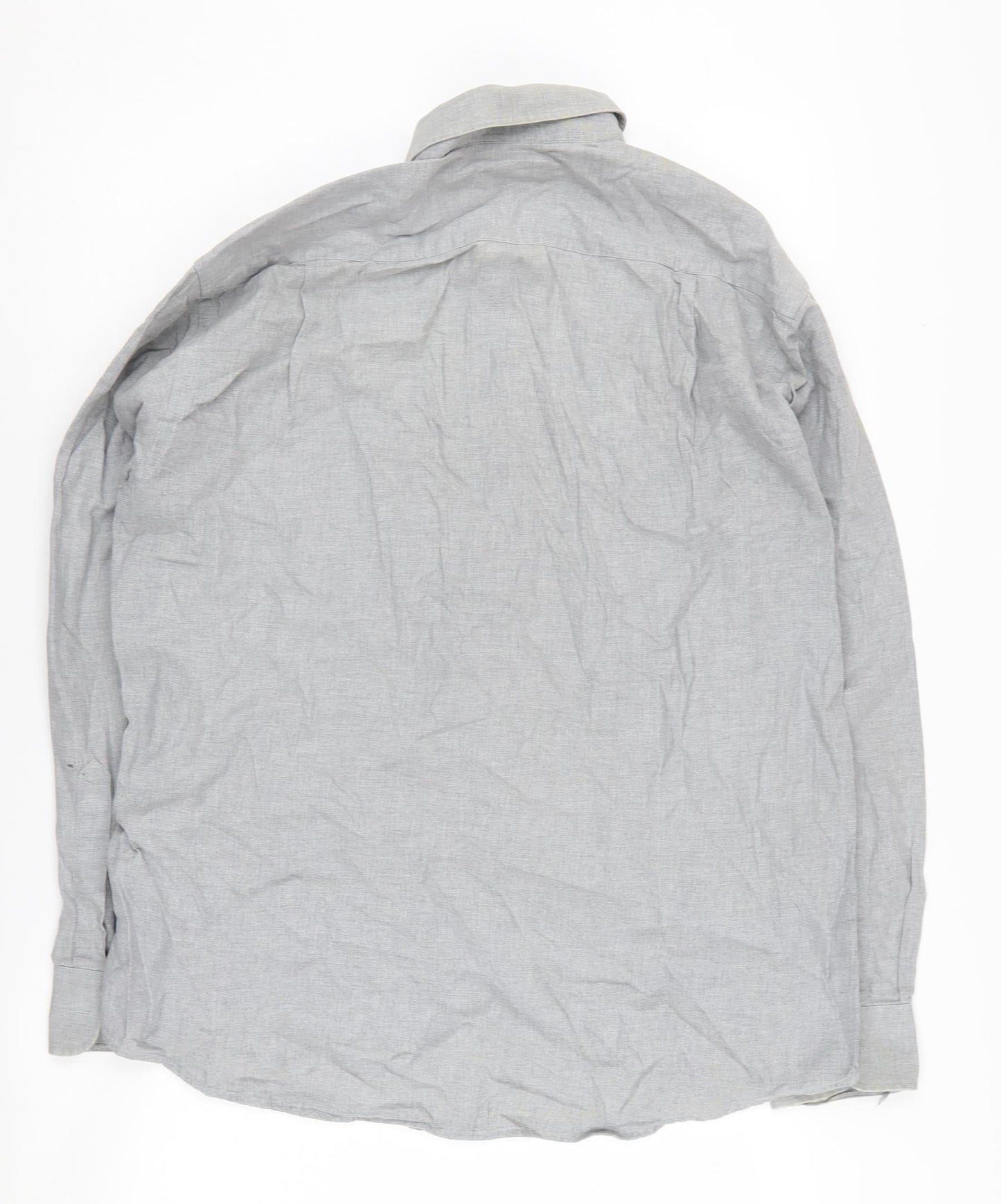 Marks and Spencer Men's Grey Long Sleeve Shirt Size 16
