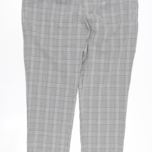 H&M Men's Grey Check Trousers - Size L, Casual Wear